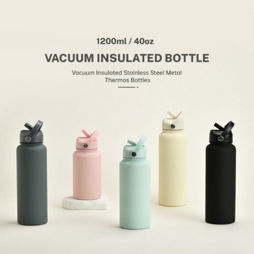 [1200ml] 304 Stainless Steel Bottle Thermos Vacuum Flask Tumbler With Handle